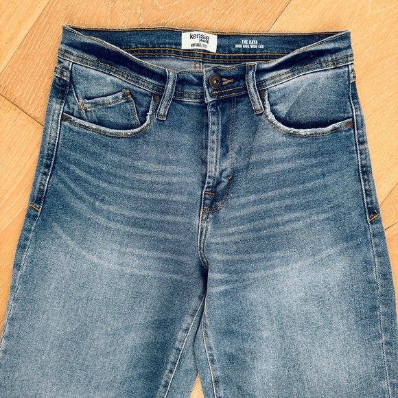 Kensie The Kaya High Rise Wide Leg Jeans Medium Blue Ombre Wash Denim Women's 26 - Picture 4 of 11